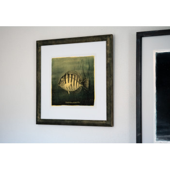 Goldfish I. - Resinotype over Gold leaves - Alternative Photography print by David Heger