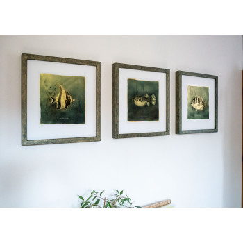 Goldfish II. - Resinotype over Gold leaves - Alternative Photography print by David Heger