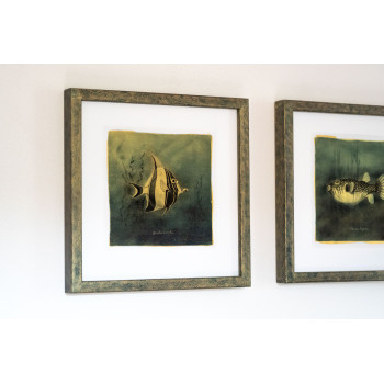 Goldfish II. - Resinotype over Gold leaves - Alternative Photography print by David Heger