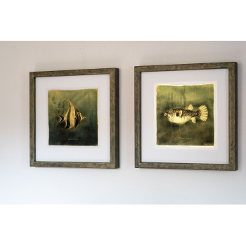 Goldfish II. - Resinotype over Gold leaves - Alternative Photography print by David Heger