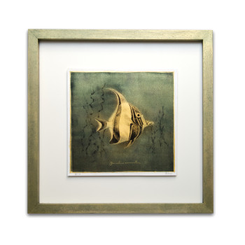 Goldfish III. - Resinotype over Gold leaves - Alternative Photography print by David Heger