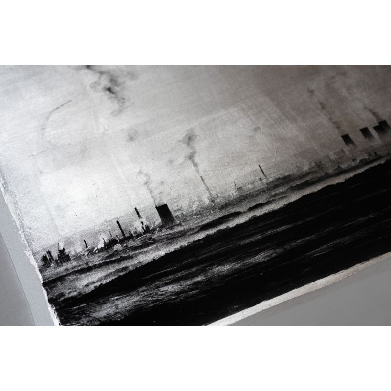 Industrial Morning- Resinotype over Silver leaves - Alternative Photography print by David Heger
